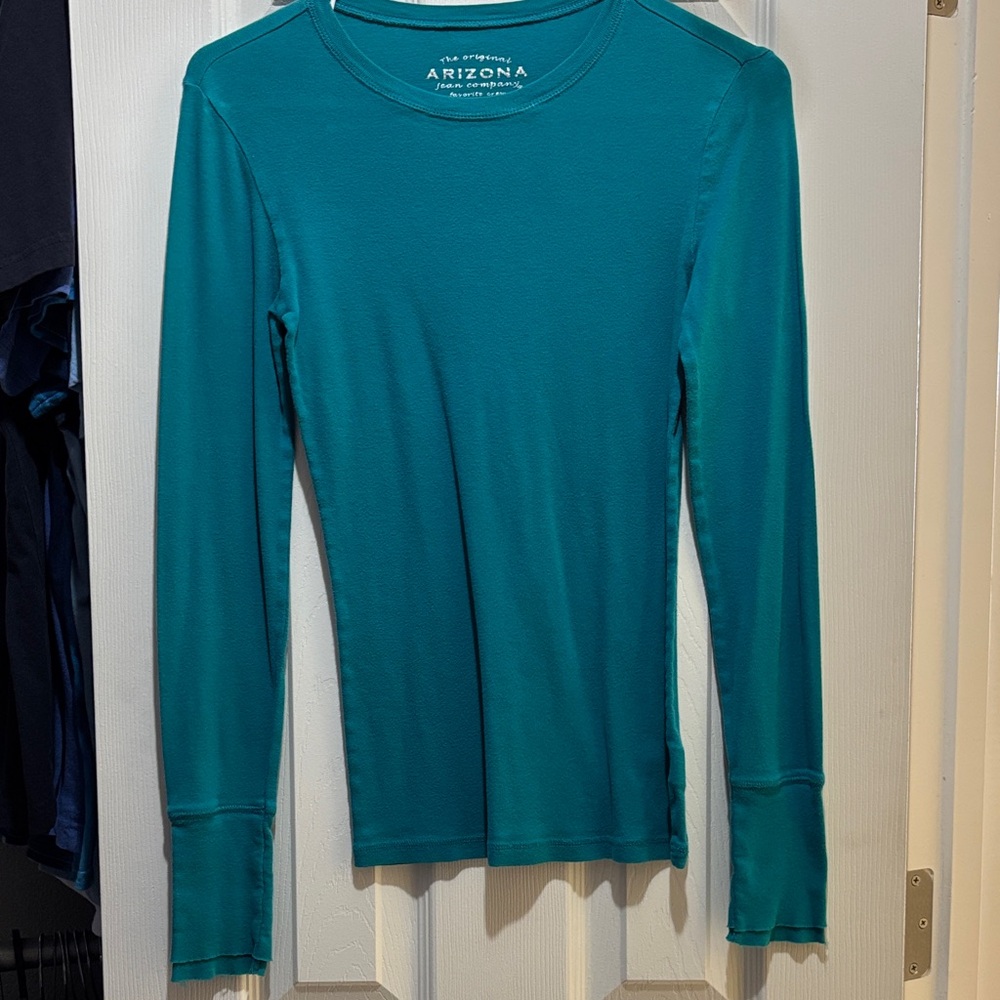 Arizona Jean Company Turquoise Long Sleeve Women's Tee